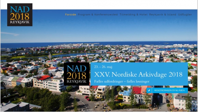 XXV. Nordiske Arkivdage 2018.